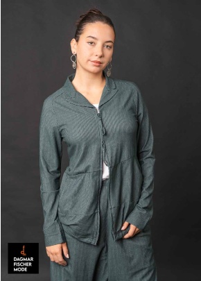 Taillierte Nadelstreifenjacke von RUNDHOLZ BLACK LABEL in black stripe & tree stripe