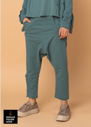 Trousers with low crotch by RUNDHOLZ BLACK LABEL in black & grass