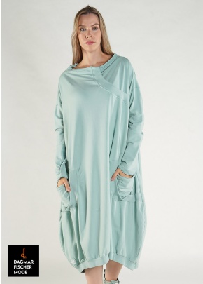 Oversize maxi dress by RUNDHOLZ BLACK LABEL in black, grass & salina