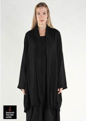 Oversize jacket with open shawl collar by RUNDHOLZ BLACK LABEL in black