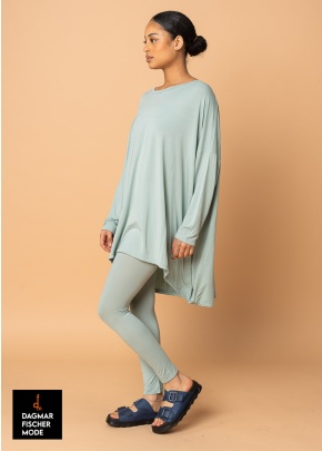Casual oversize shirt by RUNDHOLZ BLACK LABEL in black, grass & mint