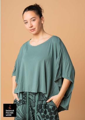 Kurzes Oversize Shirt von RUNDHOLZ BLACK LABEL in black, grass & mint