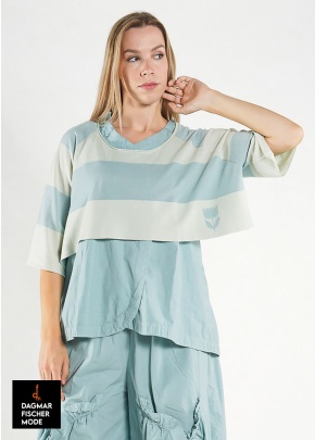 Kurzer Pulli mit breitem Streifendesign von RUNDHOLZ BLACK LABEL in versch. Farbkombinationen