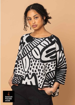 Oversize Jaquard-Pulli von RUNDHOLZ BLACK LABEL in black jacquard