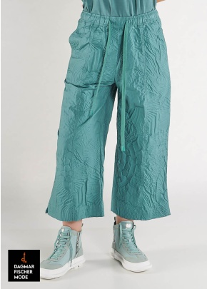 Low crotch trousers with 3D relief by RUNDHOLZ BLACK LABEL in black, mint & offwhite