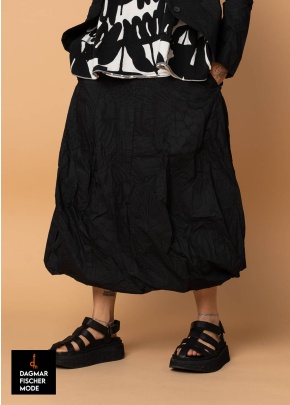 Skirt with 3D relief by RUNDHOLZ BLACK LABEL in black, mint & offwhite