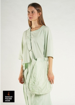 Shoulder bag with 3D relief by RUNDHOLZ BLACK LABEL in black, mint & offwhite