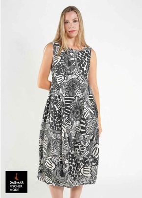 Elastisches, ärmelloses Kleid von RUNDHOLZ BLACK LABEL in black print & black check