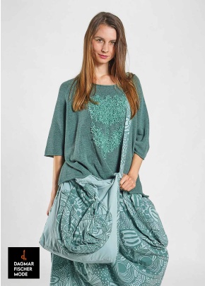 Large shoulder bag by RUNDHOLZ BLACK LABEL in black print & black check