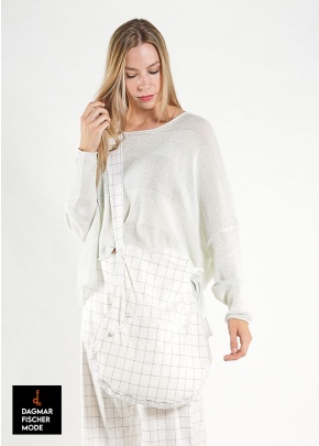 Small shoulder bag by RUNDHOLZ BLACK LABEL in black print & black check