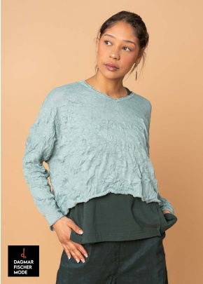 Short oversize sweater by RUNDHOLZ BLACK LABEL in black & mint