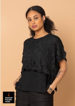 Very short oversize sweater by RUNDHOLZ BLACK LABEL in black & mint