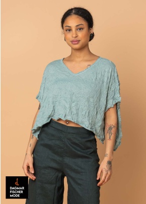 Very short oversize sweater by RUNDHOLZ BLACK LABEL in black & mint