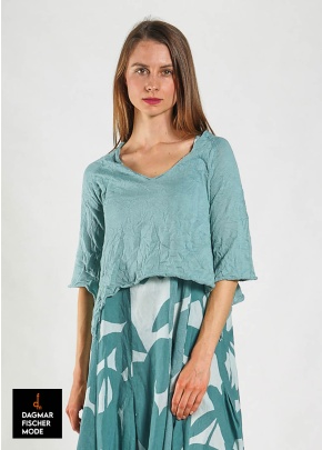 Very short sweater by RUNDHOLZ BLACK LABEL in black & mint