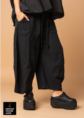 Linen trousers by RUNDHOLZ BLACK LABEL in black & salina