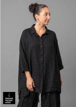Linen blouse by RUNDHOLZ BLACK LABEL in black & salina