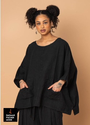 Oversize Leinenshirt von RUNDHOLZ BLACK LABEL in black & salina