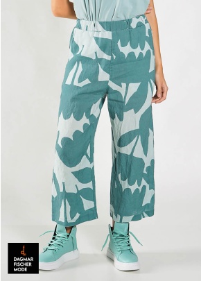 Wide linen trousers by RUNDHOLZ BLACK LABEL in black print