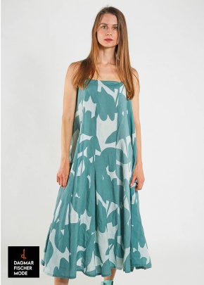 Sleeveless linen dress by RUNDHOLZ BLACK LABEL in black print