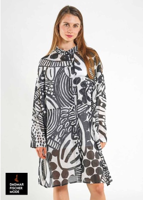 Transluzentes kurzes Blusenkleid von RUNDHOLZ BLACK LABEL in multicolor