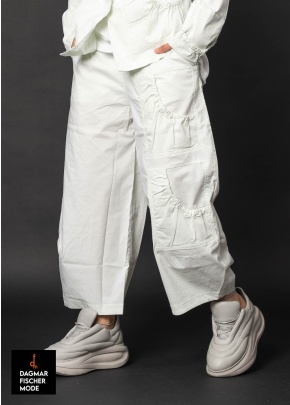 Elasticated balloon trousers by RUNDHOLZ BLACK LABEL in black, tree & salina