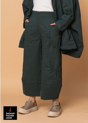 Elasticated balloon trousers by RUNDHOLZ BLACK LABEL in black, tree & salina