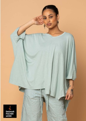 Lightweight oversize shirt by RUNDHOLZ BLACK LABEL in black, tree & mint