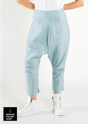 Schmale Leinen-Viskose-Hose von RUNDHOLZ BLACK LABEL in black & tree