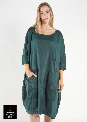 Oversize dress in a linen and viscose blend by RUNDHOLZ BLACK LABEL in black & tree