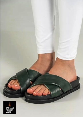 Summer sandals by RUNDHOLZ BLACK LABEL in black, tree & offwhite