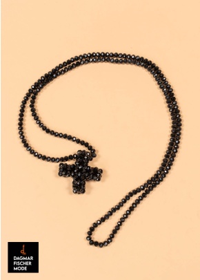 ACROSS LONG necklace by PLÜ in black