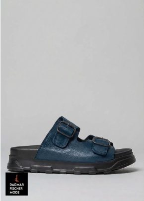 Sandal with buckles by LOFINA in Gasoline blu indemoniato / solidnero