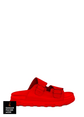 Sandale mit Schnallen von LOFINA in Gasoline rosso / rosso