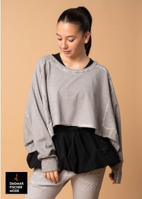 Sweatshirt onesize WIDESHORTSHORTSWEATPLUS de PLÜ en ciment & violet