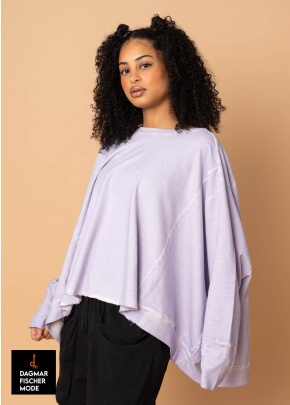 Onesize-Sweatshirt WIDESHORTSWEATPLUS von PLÜ in cement & violett