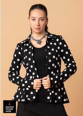 Waisted sweat jacket LA BELLE SWEAT by PLÜ in dots
