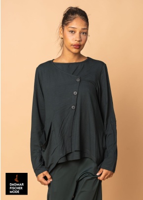 Asymmetrische Jacke von ELSEWHERE in black und midnight green