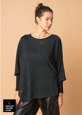 Kurzes Shirt von ELSEWHERE in black und midnight green