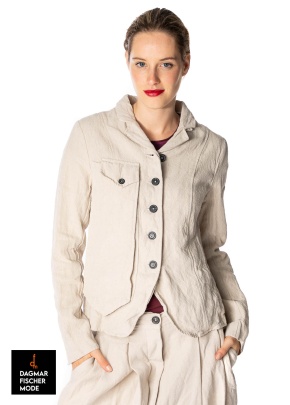 Leinen-Wolljacke von RUNDHOLZ in bone melange