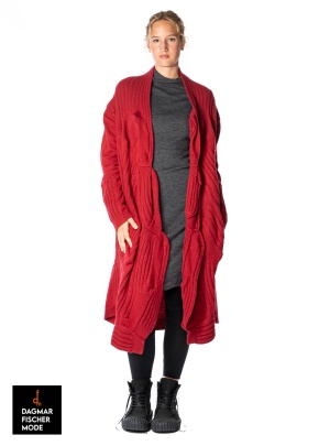 Oversize wool coat by RUNDHOLZ in black & sunset