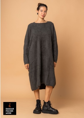Oversize Tunika aus Waschbärwolle von RUNDHOLZ in swamp