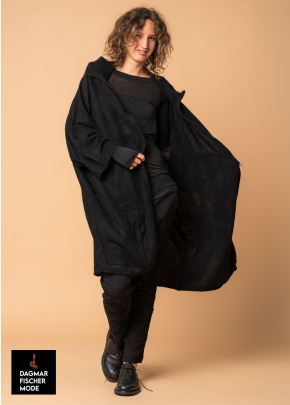 Oversize Wollstrickmantel von RUNDHOLZ in black
