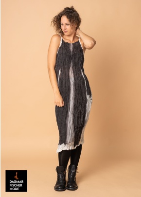 Langes Spaghettiträgerkleid von RUNDHOLZ in bone panel print