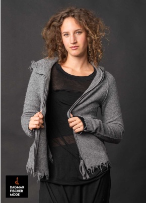 Oversize Wollcardigan von RUNDHOLZ in black & brume melange