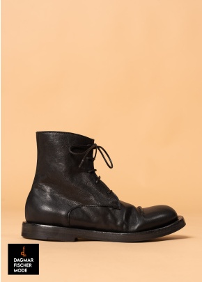 Lederstiefel zum Schnüren von RUNDHOLZ in black