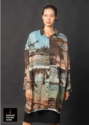 Oversized blouse dress by RUNDHOLZ DIP in bermuda 3 print 