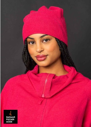 Weiche Wollmütze von RUNDHOLZ BLACK LABEL in black & lotus