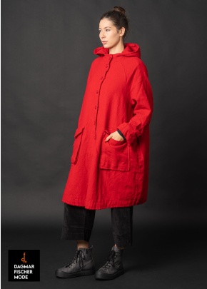 Oversize Wollmantel von RUNDHOLZ BLACK LABEL in black, dark grey & rose