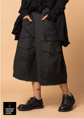 Elastischer Midirock von RUNDHOLZ BLACK LABEL in black stripe