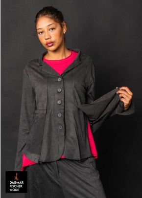 Jacke aus veganem Leder von RUNDHOLZ BLACK LABEL in dark grey